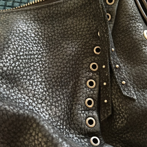 Aimee Kestenberg Nubuck Leather Zip Shoulder Bag Austin Vibes Black Small 10X7.5 - Picture 7 of 10